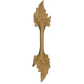 Osborne Wood Products 10 x 2 1/2 x 1 1/8 Acanthus Leaf Pull (Vertical) in Rubberwood 892001RW